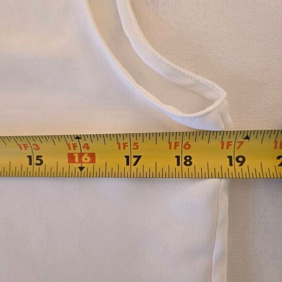 Zara Basic Women's Lace & Pearl Trim Sleeveless Blouse White Size Medium - Picture 8 of 10